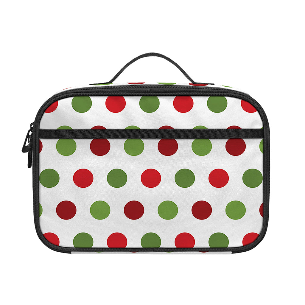 Merry Christmas Polka Dot Pattern Print Portable Lunch Bag