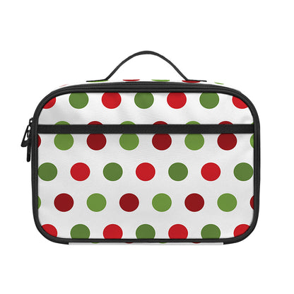 Merry Christmas Polka Dot Pattern Print Portable Lunch Bag