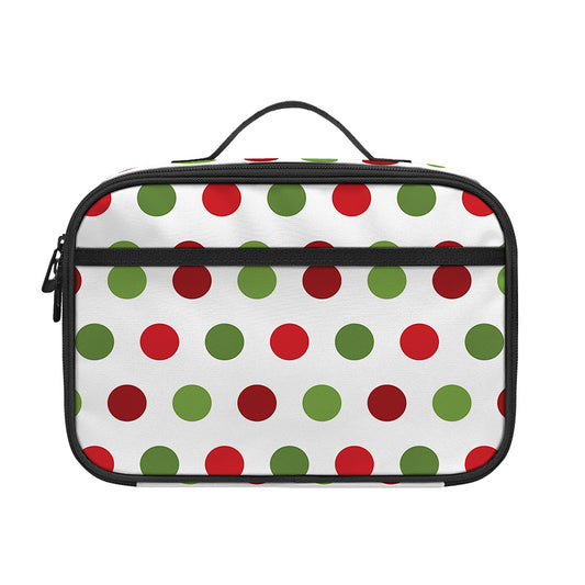 Merry Christmas Polka Dot Pattern Print Portable Lunch Bag