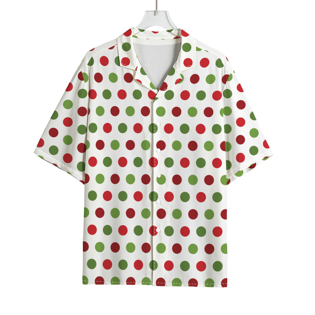 Merry Christmas Polka Dot Pattern Print Rayon Hawaiian Shirt
