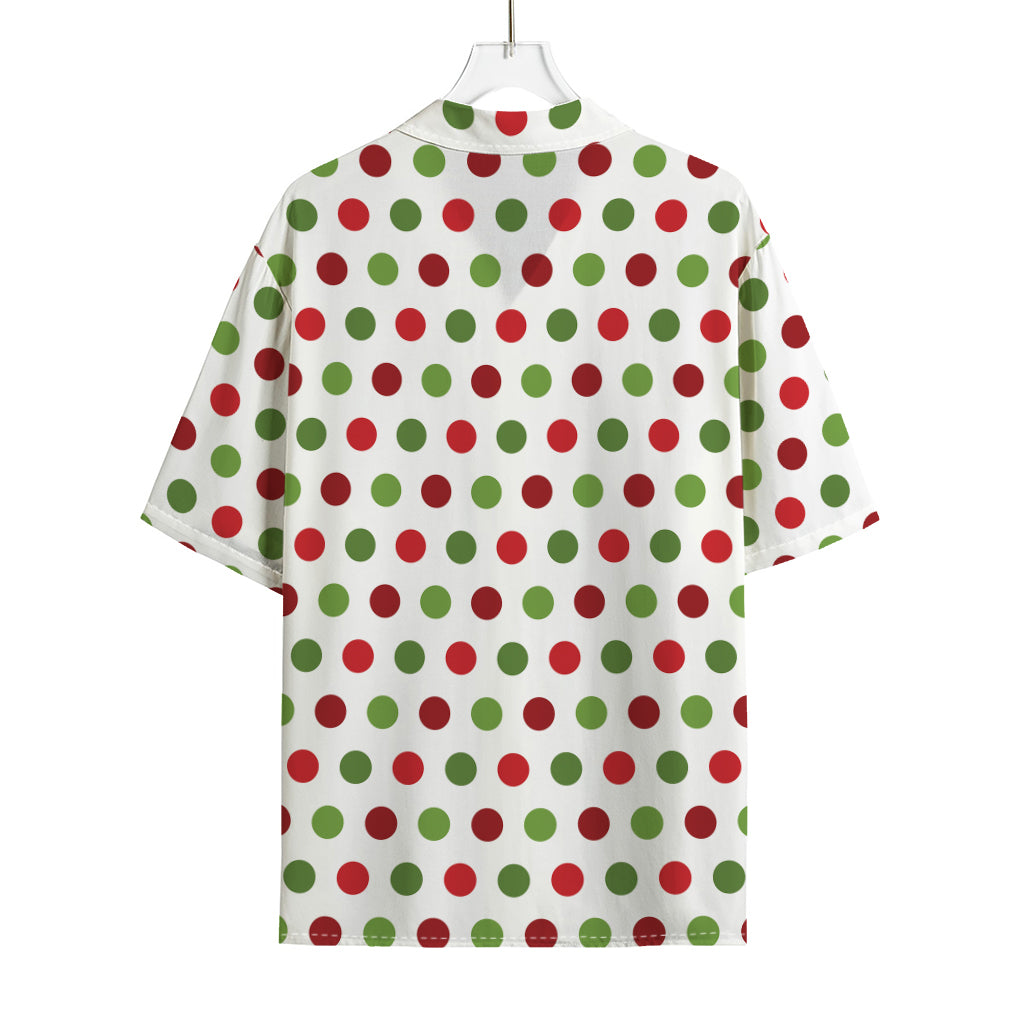 Merry Christmas Polka Dot Pattern Print Rayon Hawaiian Shirt