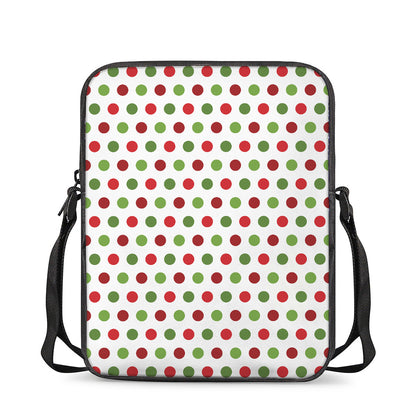 Merry Christmas Polka Dot Pattern Print Rectangular Crossbody Bag