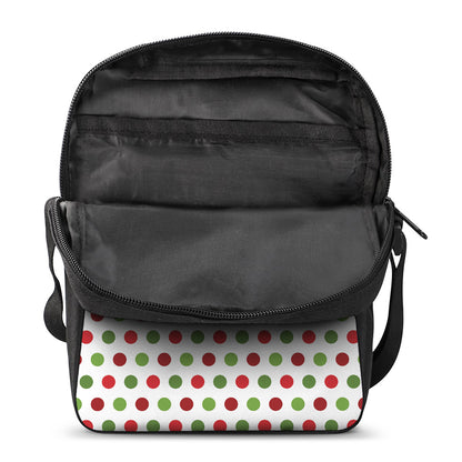 Merry Christmas Polka Dot Pattern Print Rectangular Crossbody Bag
