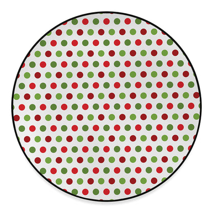 Merry Christmas Polka Dot Pattern Print Round Floor Mat
