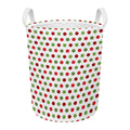 Merry Christmas Polka Dot Pattern Print Round Laundry Basket