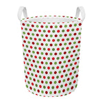 Merry Christmas Polka Dot Pattern Print Round Laundry Basket