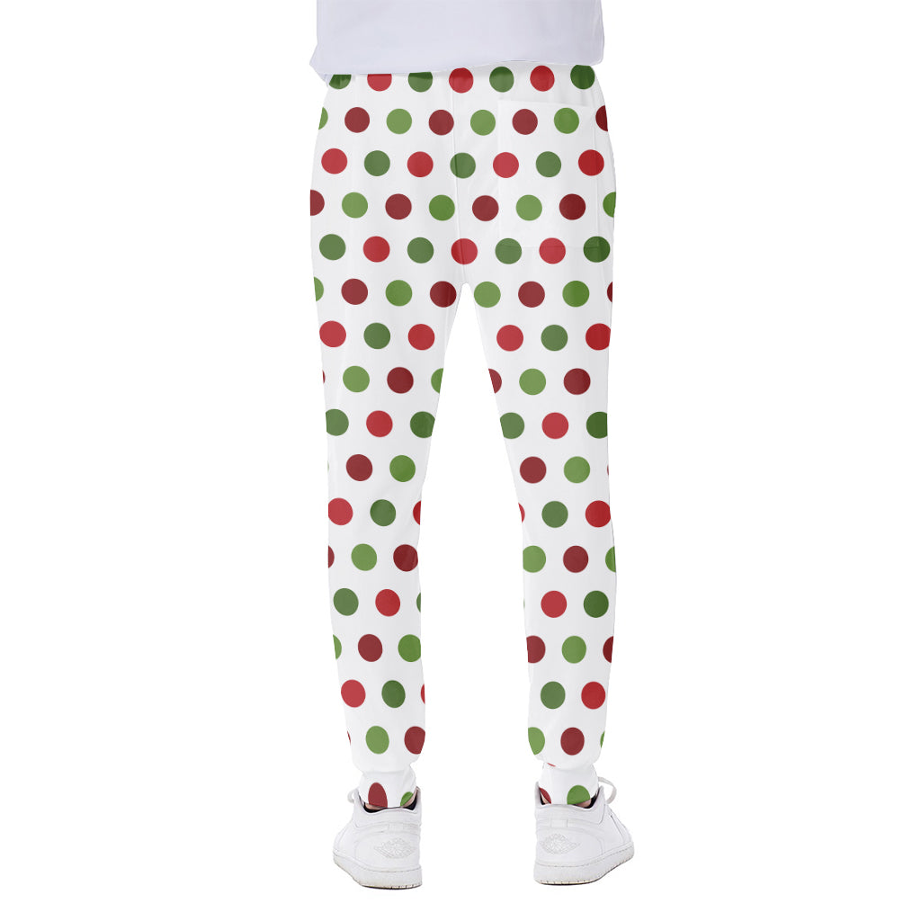 Merry Christmas Polka Dot Pattern Print Scuba Joggers