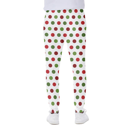 Merry Christmas Polka Dot Pattern Print Scuba Joggers