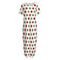 Merry Christmas Polka Dot Pattern Print Short Sleeve Long Nightdress