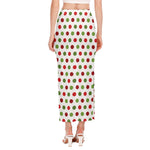 Merry Christmas Polka Dot Pattern Print Side Slit Maxi Skirt