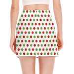 Merry Christmas Polka Dot Pattern Print Side Slit Mini Skirt