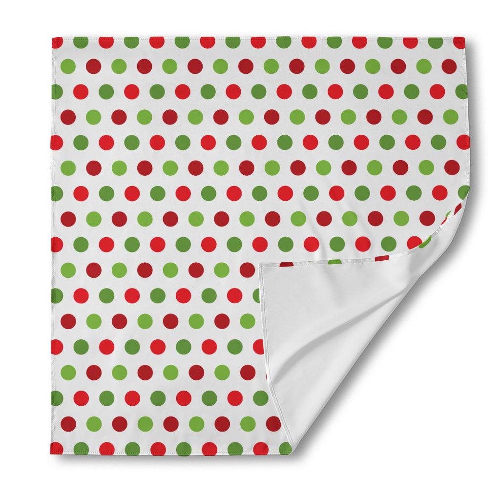Merry Christmas Polka Dot Pattern Print Silk Bandana