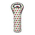 Merry Christmas Polka Dot Pattern Print Single Neoprene Wine Tote