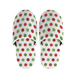 Merry Christmas Polka Dot Pattern Print Slippers