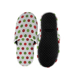 Merry Christmas Polka Dot Pattern Print Slippers