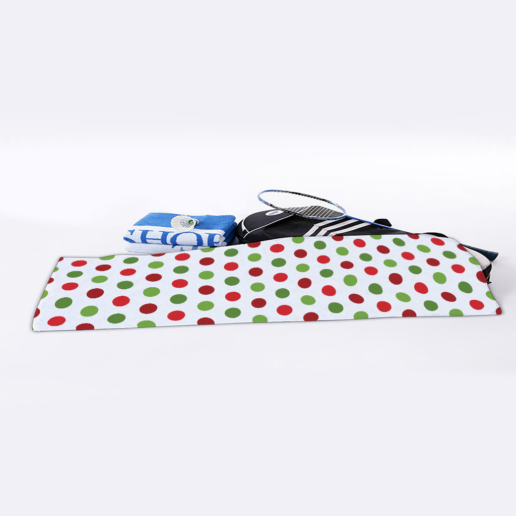 Merry Christmas Polka Dot Pattern Print Sports Towel