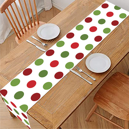 Merry Christmas Polka Dot Pattern Print Table Runner