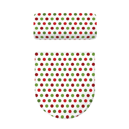 Merry Christmas Polka Dot Pattern Print Toilet Lid And Tank Cover Set