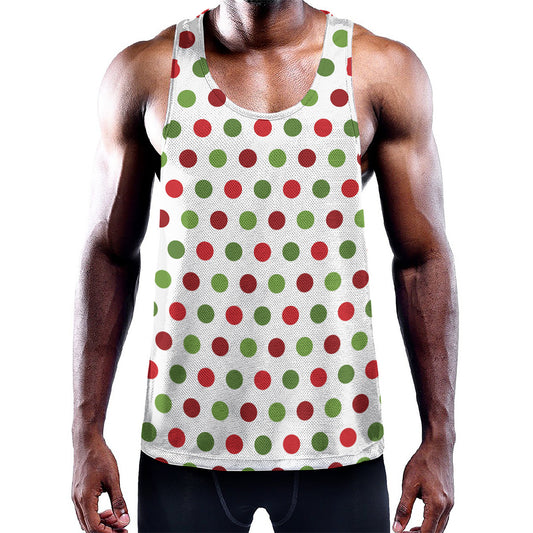Merry Christmas Polka Dot Pattern Print Training Tank Top