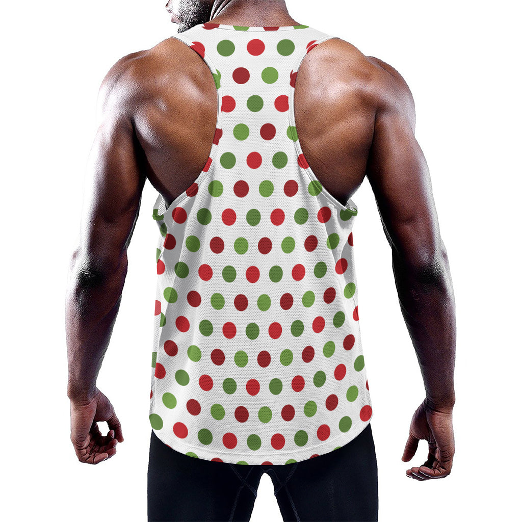 Merry Christmas Polka Dot Pattern Print Training Tank Top