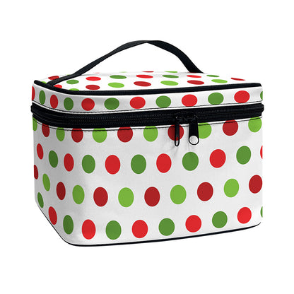 Merry Christmas Polka Dot Pattern Print Travel Makeup Bag