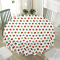 Merry Christmas Polka Dot Pattern Print Waterproof Round Tablecloth