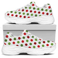 Merry Christmas Polka Dot Pattern Print White Chunky Shoes