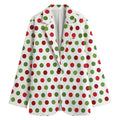 Merry Christmas Polka Dot Pattern Print Women's Cotton Blazer