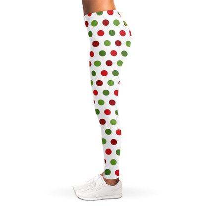 Merry Christmas Polka Dot Pattern Print Women's Leggings