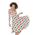 Merry Christmas Polka Dot Pattern Print Sleeveless Knee Length Dress