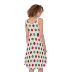 Merry Christmas Polka Dot Pattern Print Women's Sleeveless Dress