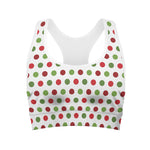 Merry Christmas Polka Dot Pattern Print Women's Sports Bra