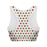 Merry Christmas Polka Dot Pattern Print Women's Sports Bra
