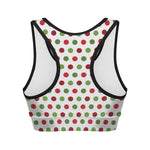 Merry Christmas Polka Dot Pattern Print Women's Sports Bra