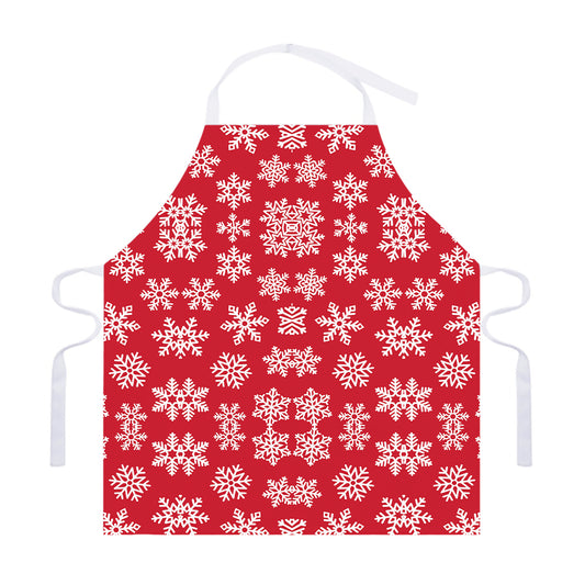 Merry Christmas Snowflakes Pattern Print Adjustable Apron