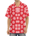 Merry Christmas Snowflakes Pattern Print Aloha Shirt