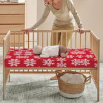 Merry Christmas Snowflakes Pattern Print Baby Crib Sheet