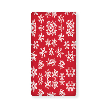 Merry Christmas Snowflakes Pattern Print Baby Crib Sheet