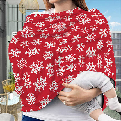 Merry Christmas Snowflakes Pattern Print Baby Seat Cover