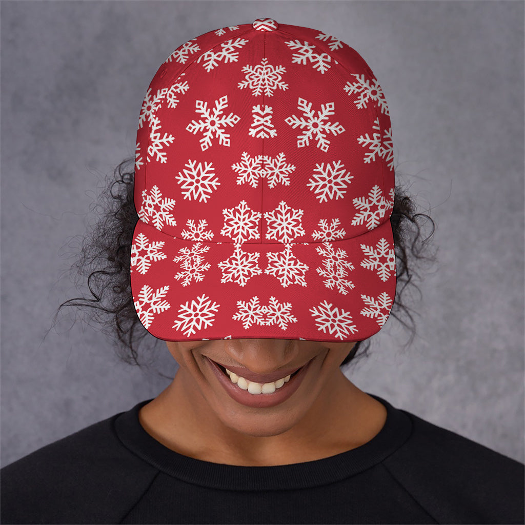 Merry Christmas Snowflakes Pattern Print Baseball Cap