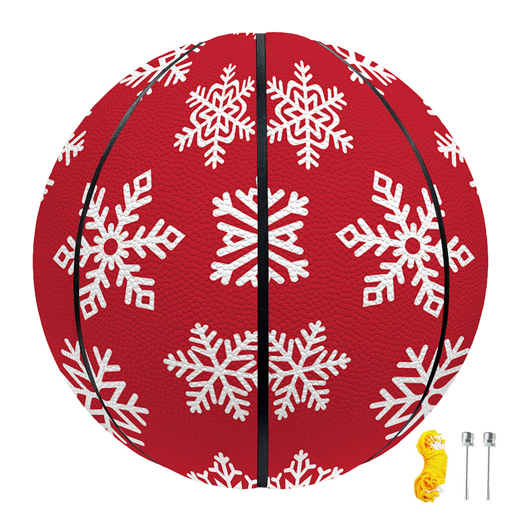 Merry Christmas Snowflakes Pattern Print Basketball