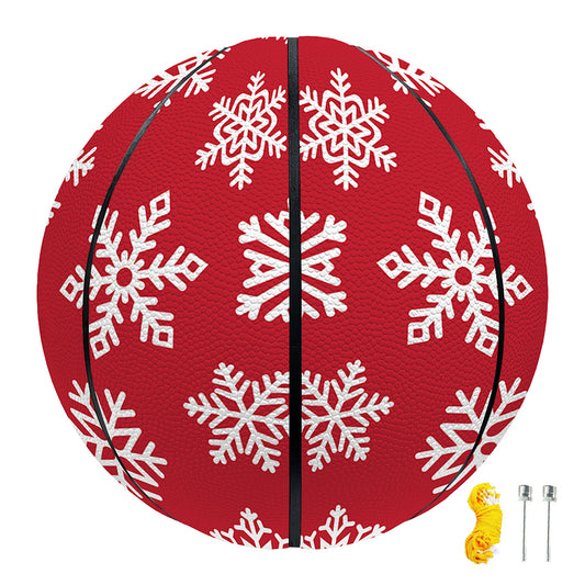 Merry Christmas Snowflakes Pattern Print Basketball