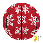 Merry Christmas Snowflakes Pattern Print Basketball