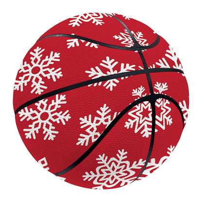 Merry Christmas Snowflakes Pattern Print Basketball