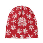 Merry Christmas Snowflakes Pattern Print Beanie