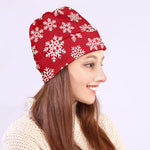 Merry Christmas Snowflakes Pattern Print Beanie