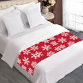 Merry Christmas Snowflakes Pattern Print Bed Runner