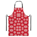 Merry Christmas Snowflakes Pattern Print Bib Apron With Pocket