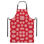 Merry Christmas Snowflakes Pattern Print Bib Apron With Pocket