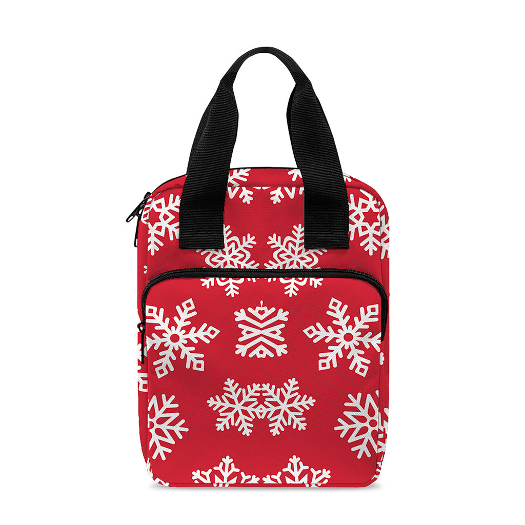 Merry Christmas Snowflakes Pattern Print Bible Tote Bag